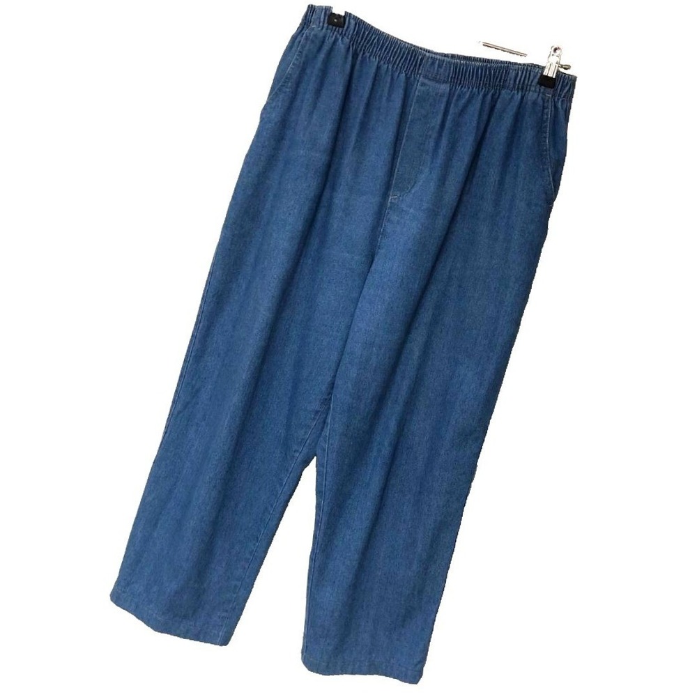 Vintage Cabin Creek Denim Crop Pants Modest Minimalist‎ Grandma Core Womens 14P
